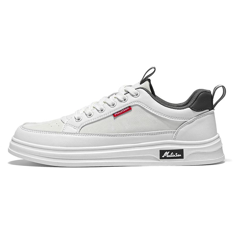 

Mulinsen Мужские низкие скейтерские кеды белые, цвет White