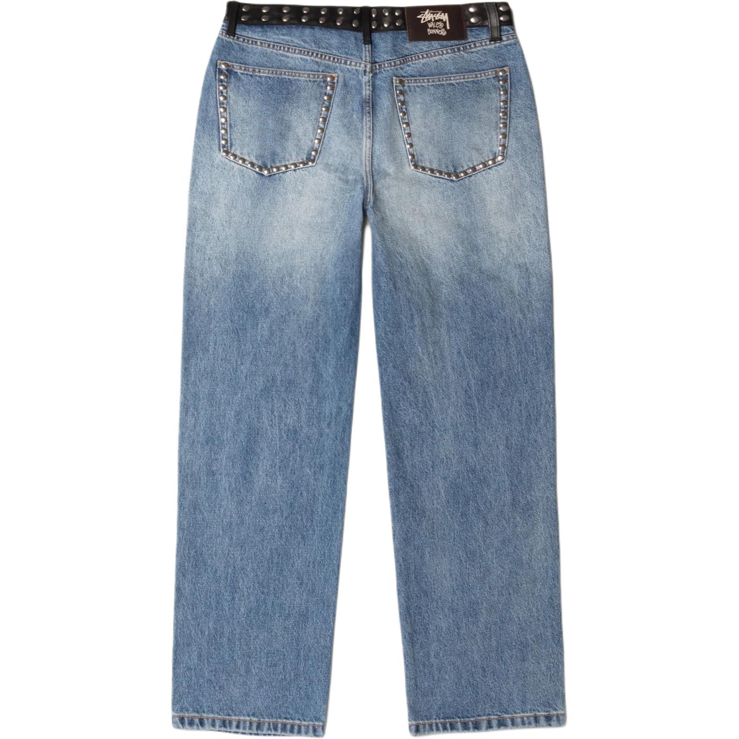 Wales Bonner Co brand FW25 СТУДИРОВАННЫЙ ДЖИНС Jeans Unisex Stussy, синий — фото 3