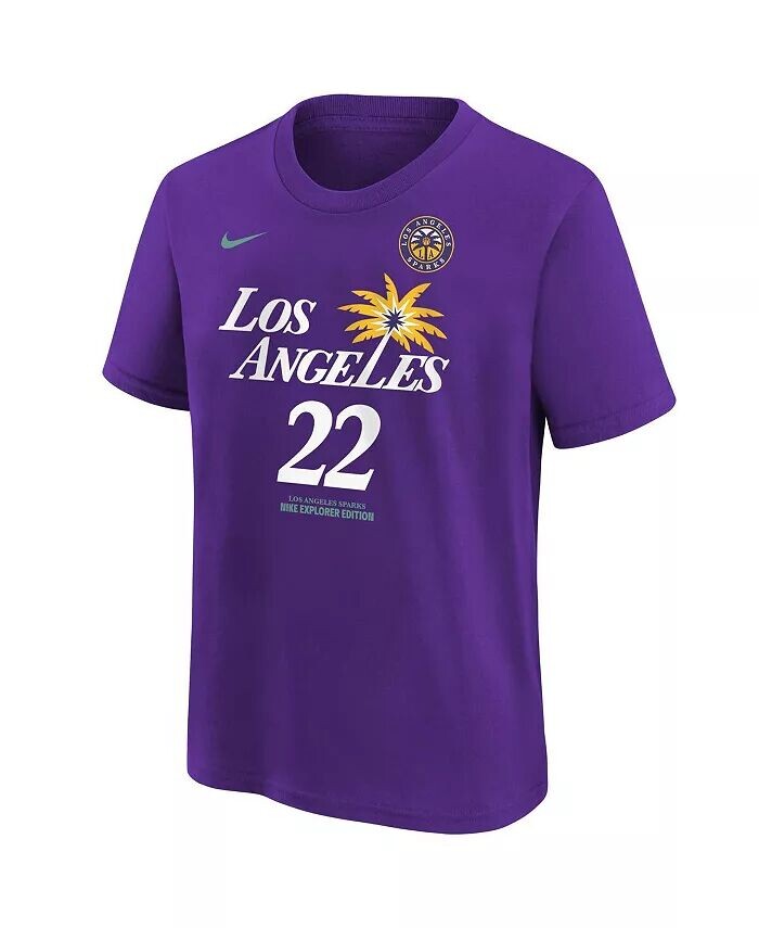 Футболка Nike Big Boys and Girls Cameron Brink Purple Los Angeles Sparks с номером драфта WNBA 2024 Outerstuff, фиолетовый — фото 2