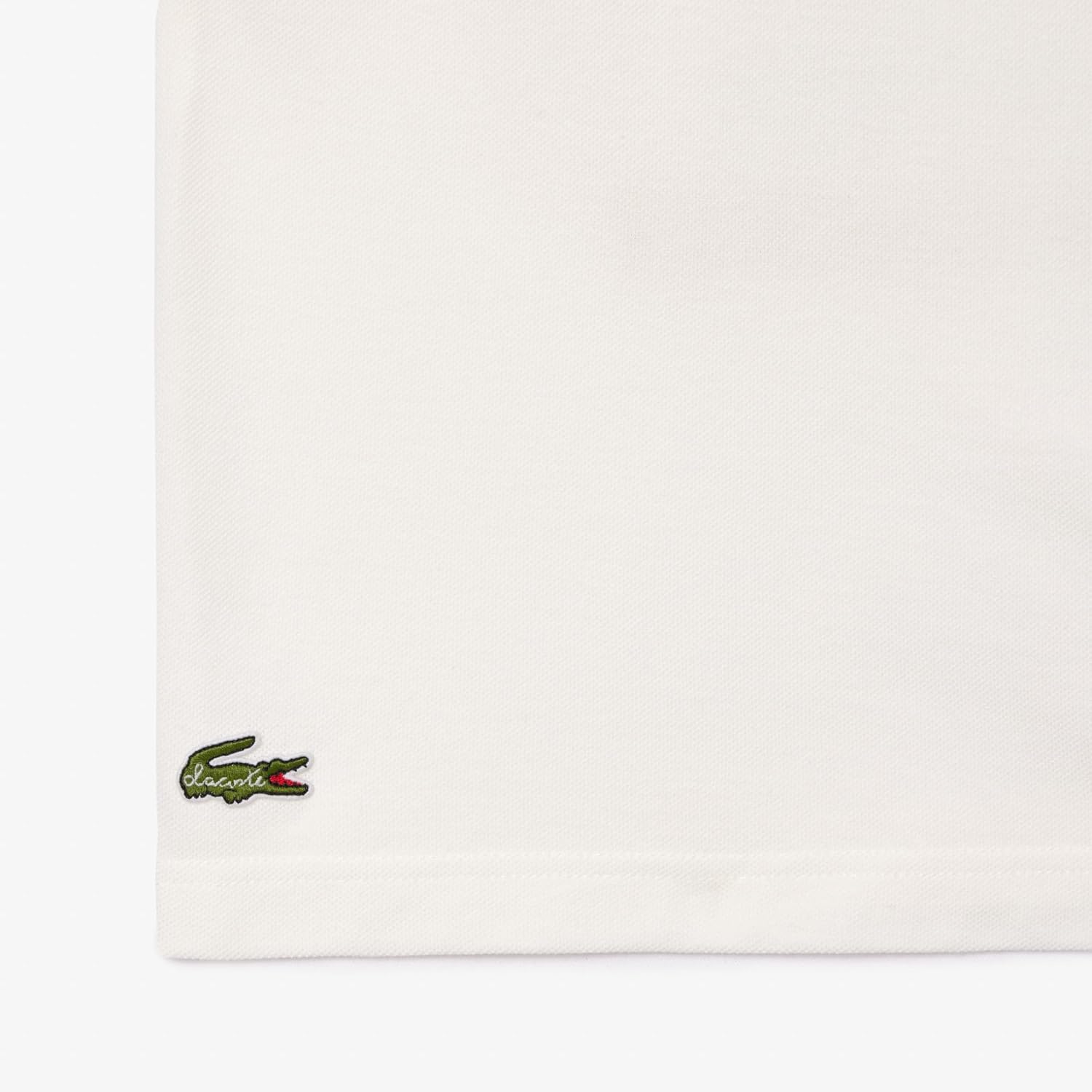 Футболка Lacoste, мужская, с круглым вырезом и коротким рукавом, классического кроя с графическим принтом, цвет Flour/Raquette — фото 4