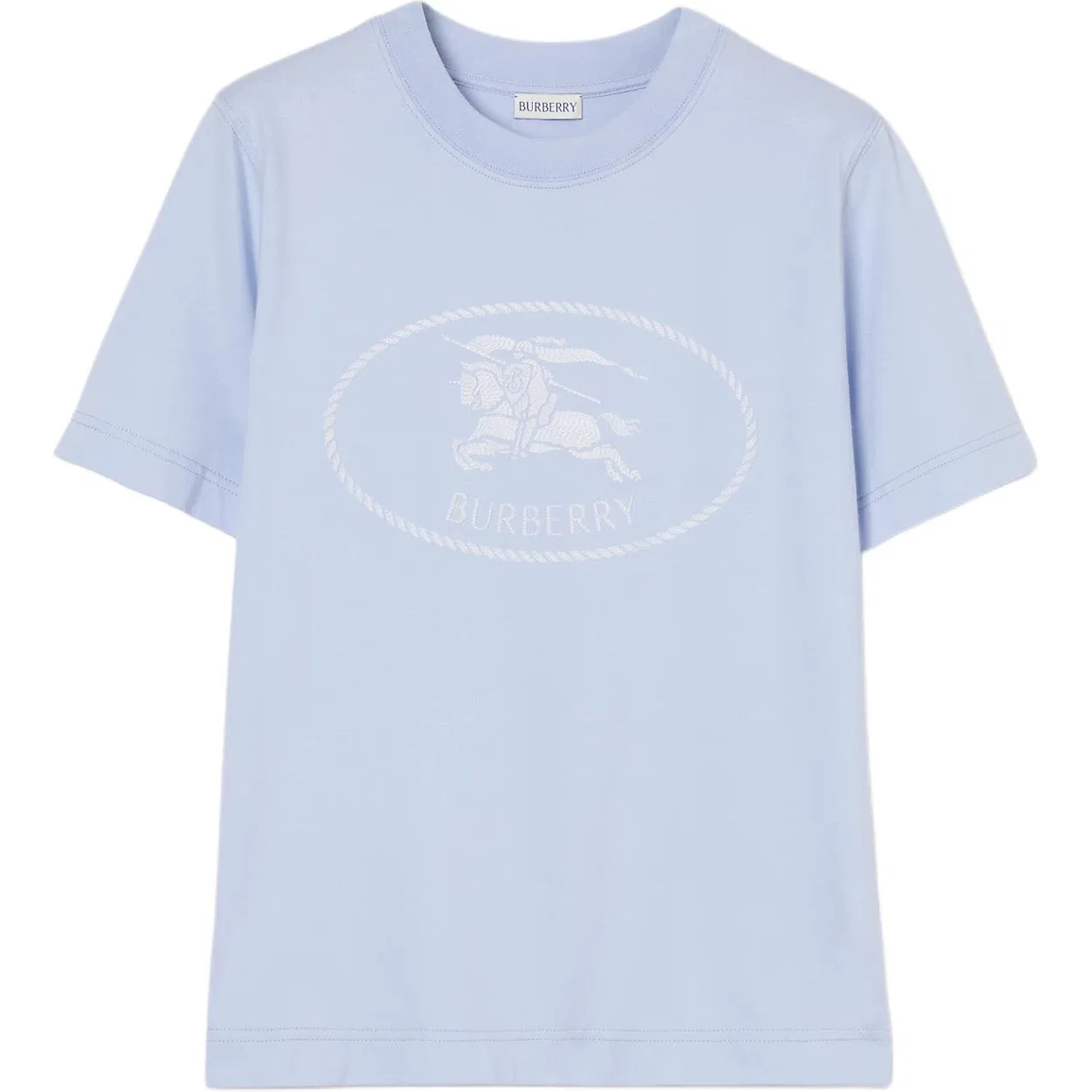 Футболка Burberry Knight, вышитый логотип, светло-голубой