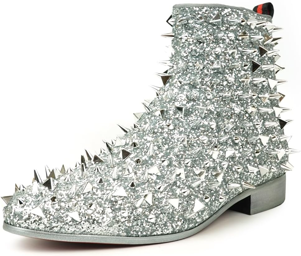 

Ботинки Fiesso by Aurelio Garcia FI-7527 с шипами и боковой молнией, серебро