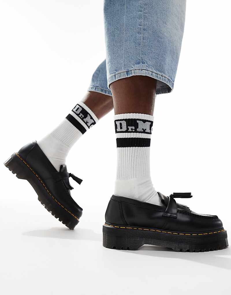 

Лоферы Dr Martens – Adrian Quad – из черной гладкой кожи