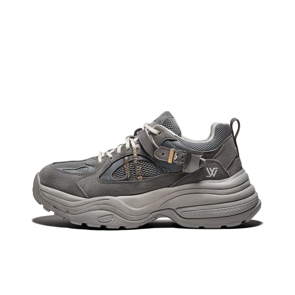 

WHITE SANDS Серые мужские кроссовки низкие массивные устойчивые к истиранию дышащие, цвет Gray