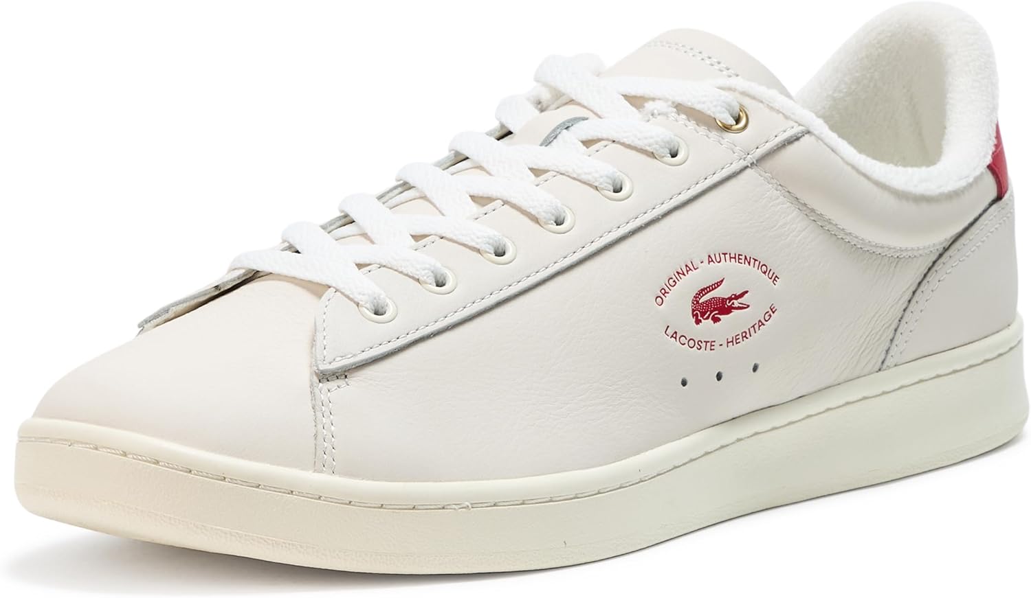 

Мужские кожаные кроссовки Lacoste Carnaby, белый/красный