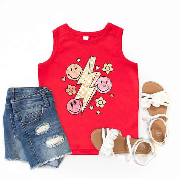 Smileyworld клетчатая молния цветочный молодежный топ The Juniper Shop, Red — фото 2