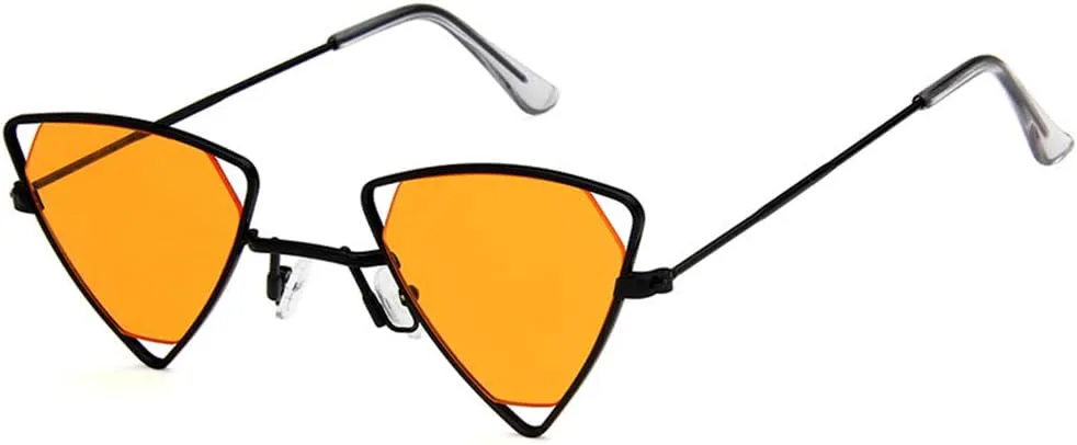 

Солнцезащитные очки Shiratori в стиле ретро, ​​классические, модные и стильные, для мужчин и женщин, 100% защита от УФ-излучения, треугольный дизайн, Black Orange