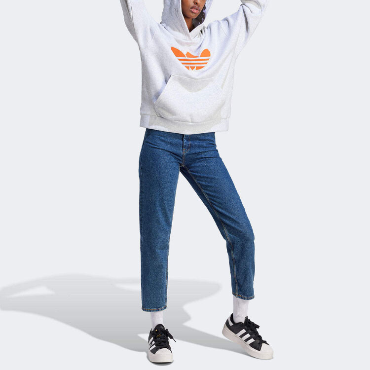 Толстовка с трилистником женская серая Adidas Originals — фото 4