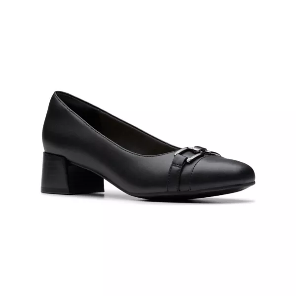 Айридесса эрин женские кожаные туфли на устойчивом каблуке Clarks, цвет black leather
