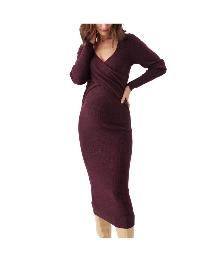 

Вязаное платье для беременных Heidi для кормления Ripe Maternity, Burgundy