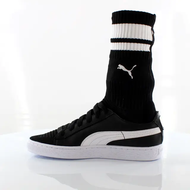Черные синтетические женские кроссовки Basket Sock evoknit 365832 03 Puma, черный — фото 3