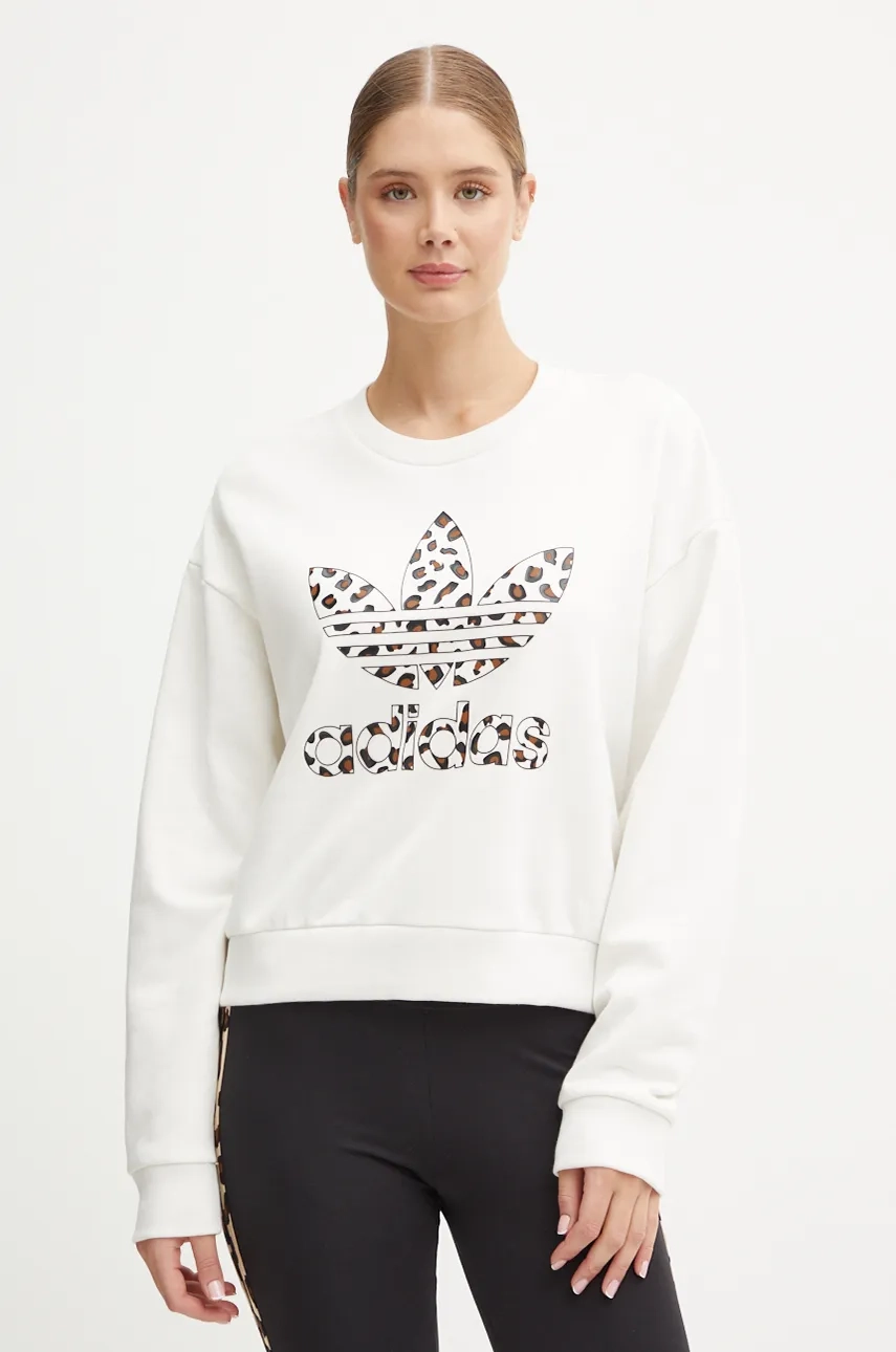 

Хлопковая толстовка Leopard Sweat adidas Originals, белый