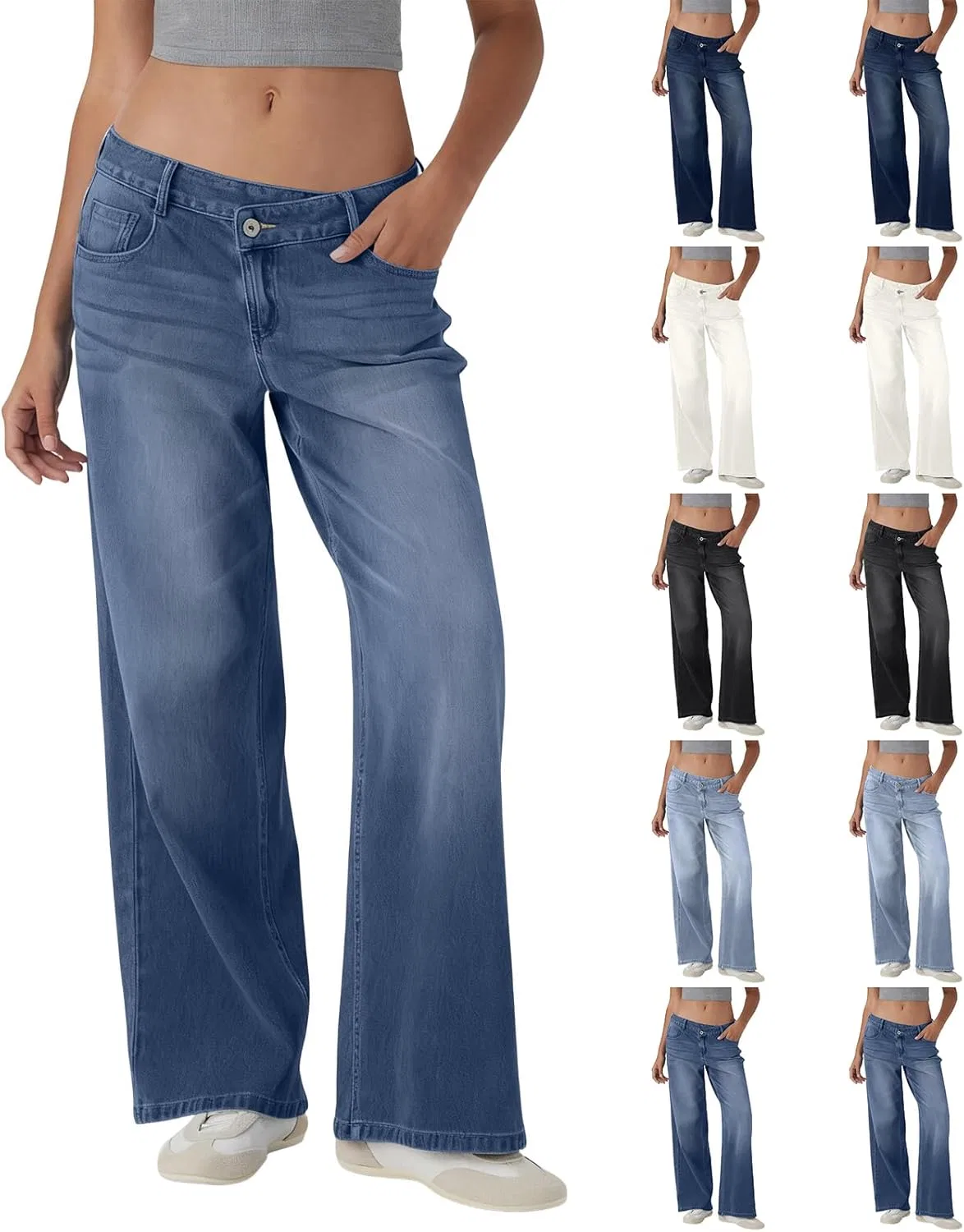 Джинсы прямые свободные, Vintage Denim, темно-синие