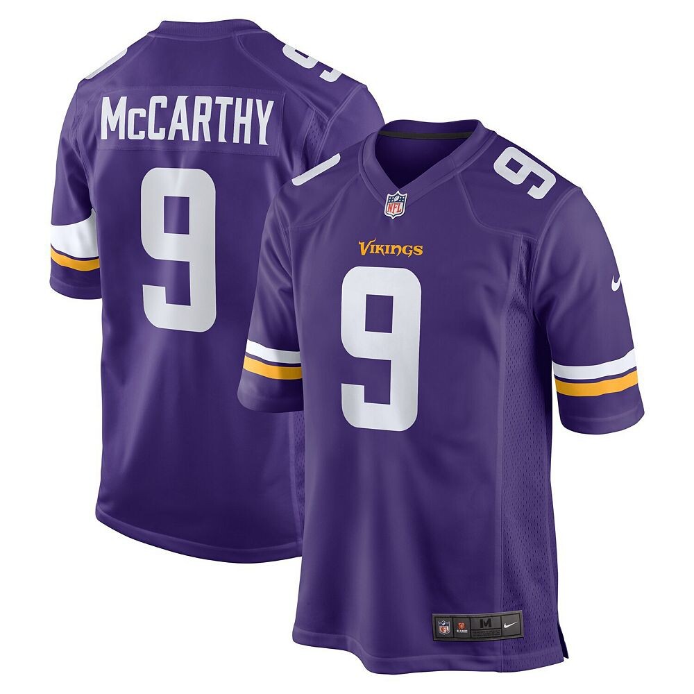 

Мужские кроссовки Nike J. McCarthy Purple Minnesota Vikings Джерси игрока первого раунда драфта НФЛ 2024 года, цвет Mvk Purple