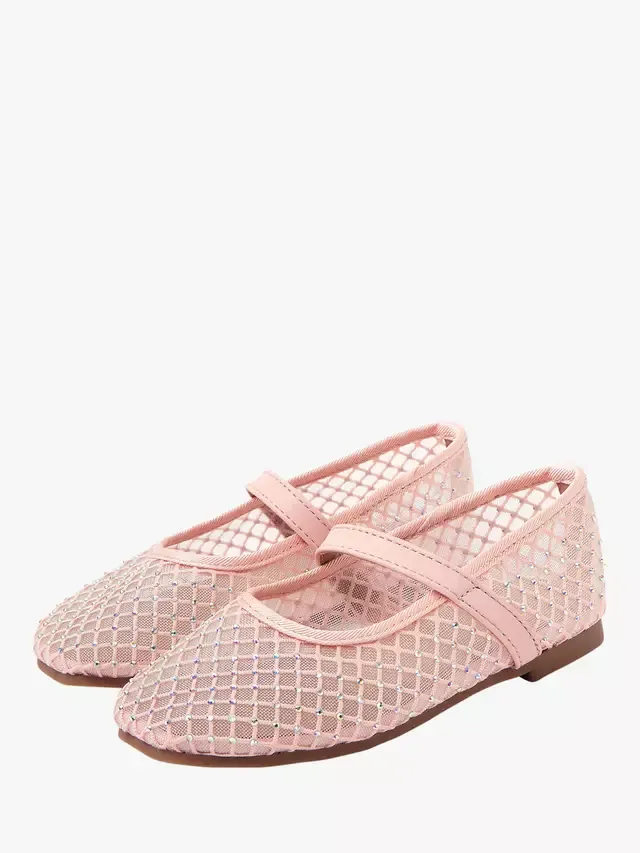 Детские балетки из блестящей сетки, розовые Angels by Accessorize — фото 2
