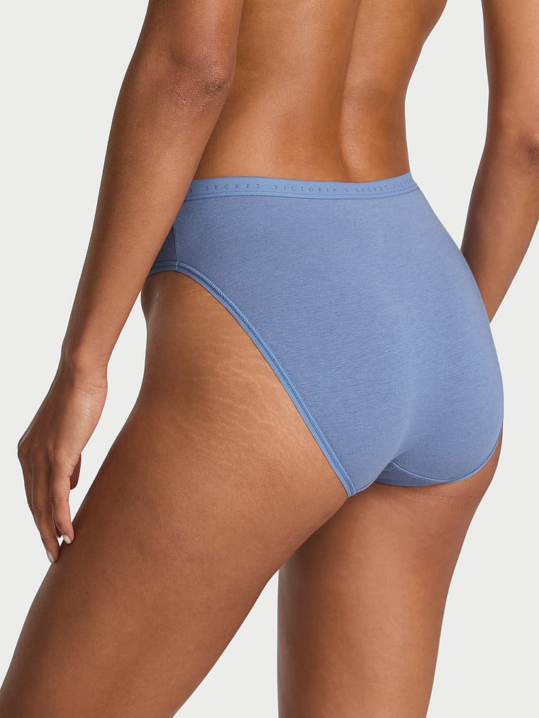 Трусики-Слипы из эластичного хлопка с высоким вырезом Victoria'S Secret, smooth moonlight blue — фото 2