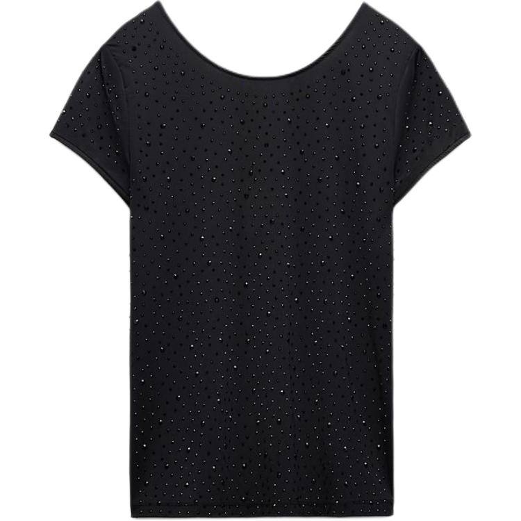 

ZARA Футболка женская, черная, обычная