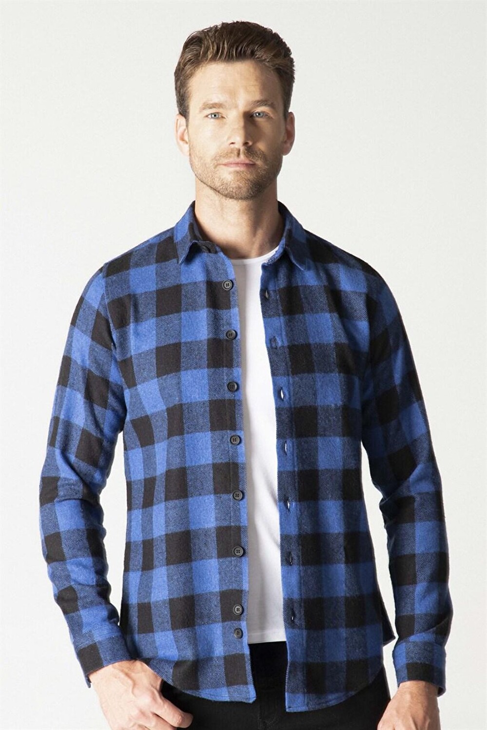 

Зимняя мужская рубашка в клетку Slim Fit Lumberjack TUDORS, саксофон