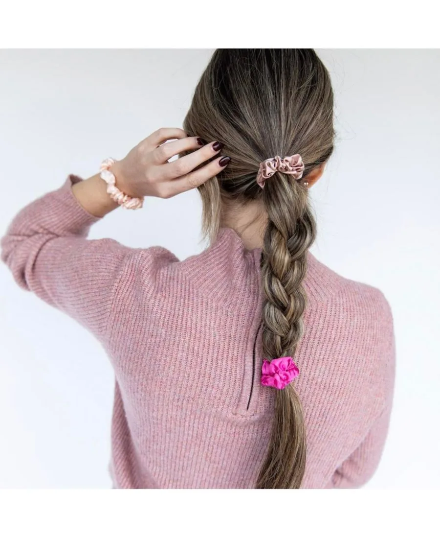 Headbands of Hope Женский набор атласных резинок для волос - ярко-розовый, светло-розовый, сиреневый — фото 2