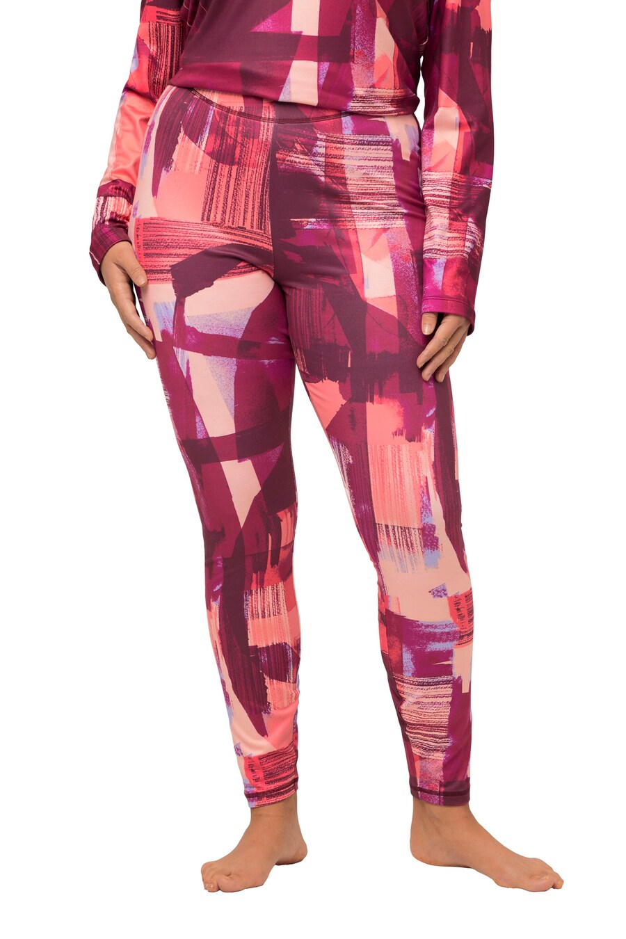 

Узкие тренировочные брюки Ulla Popken, цвет mottled red