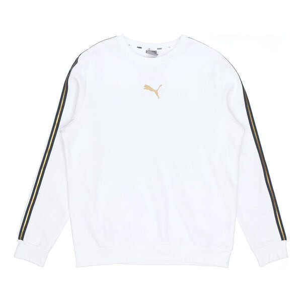 

Свитер metallic nights crew sweatshirt 'white black gold' Puma, белый