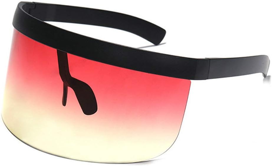 

Солнцезащитные очки COTIA в футуристическом стиле, увеличенного размера, с плоским верхом, зеркальными монолинзами, оправой песочного цвета, диаметром 166 мм, Black Frame &Red Yellow