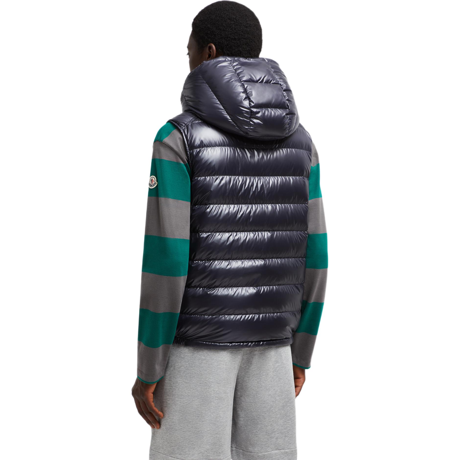 Безрукавка с молнией и нашивкой Barant Logo Moncler, морской синий — фото 3