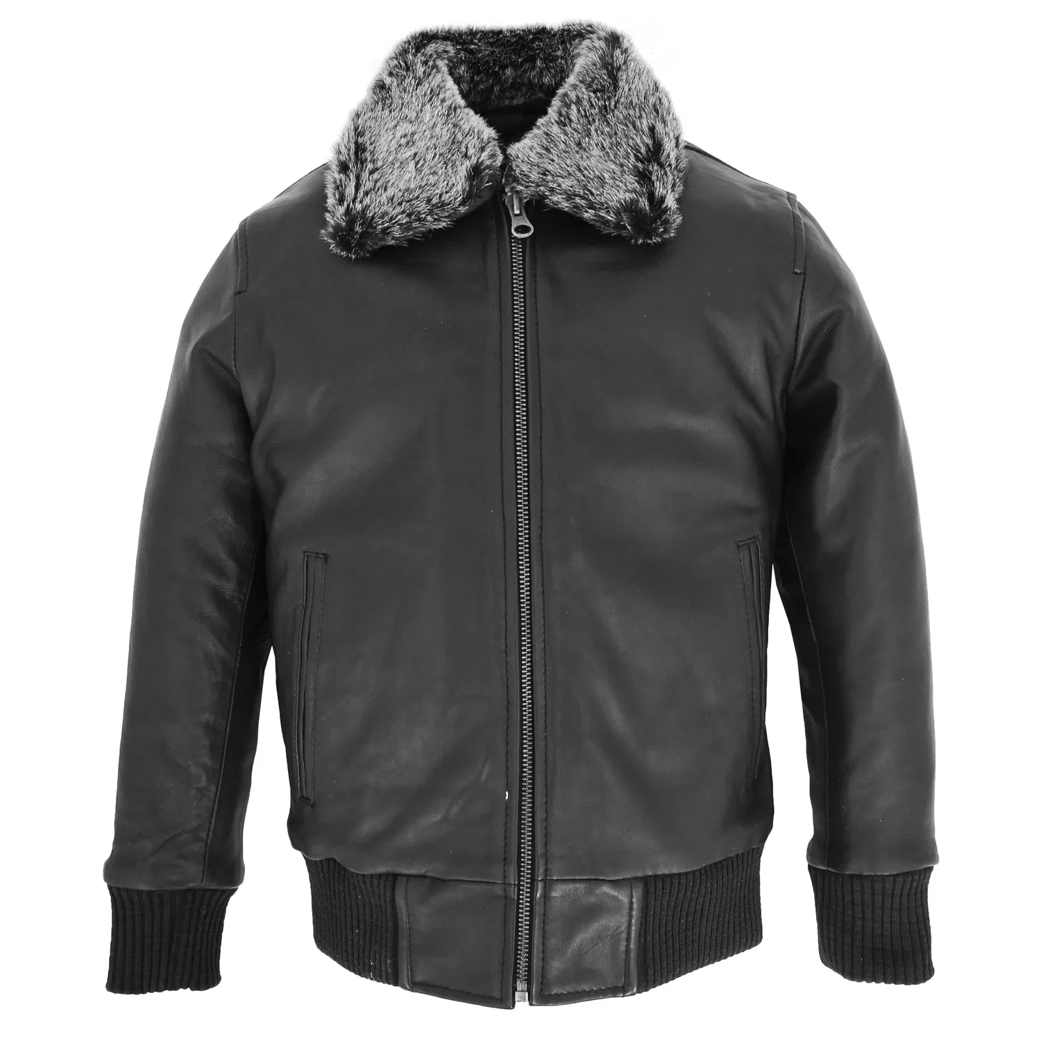 Кожаная куртка-бомбер для мальчиков House Of Leather, черный