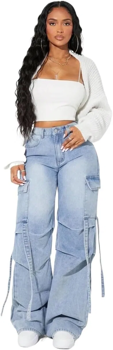 Джинсы с завязками на пуговицах Women's Legendary Mid Rise Jean, синие