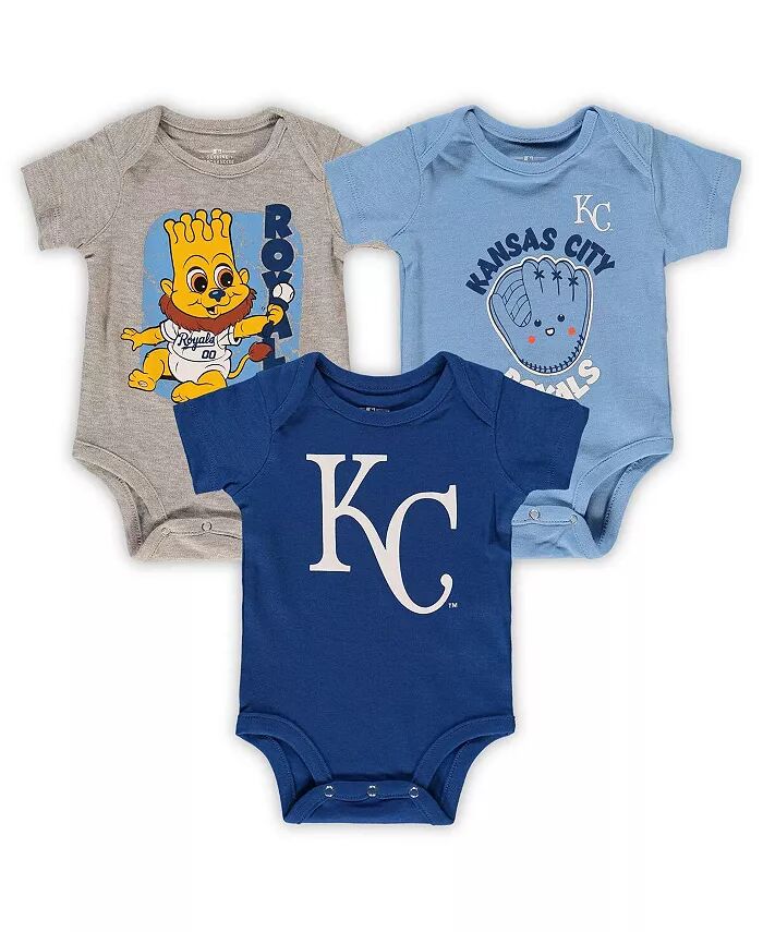 

Комплект из 3-х сменных боди Kansas City Royals для мальчиков и девочек, светло-голубой, меланжевый серый Outerstuff