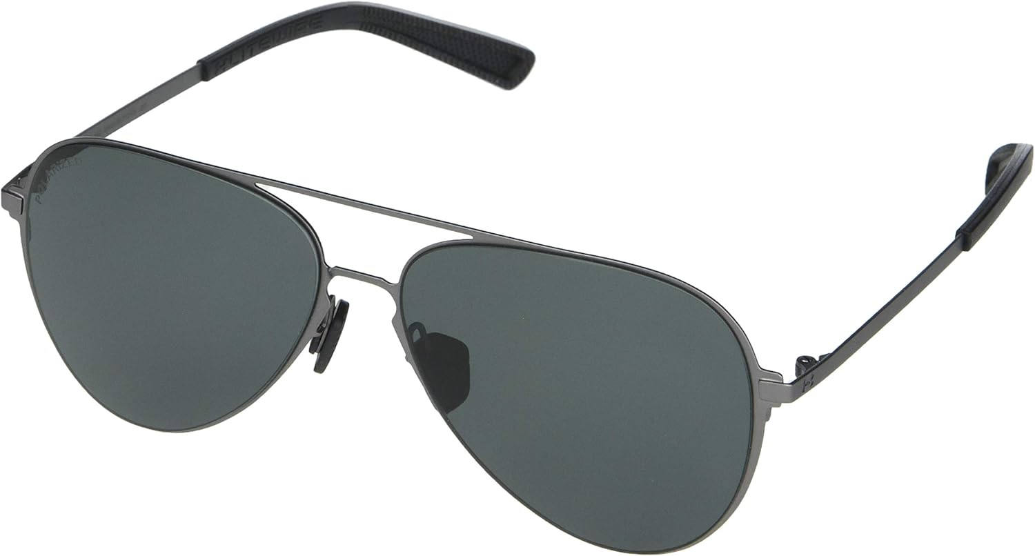 

Очки Under Armour Litewire Aviator с сатинированной оправой цвета оружейной стали, черной резиной, серыми поляризованными линзами, один размер
