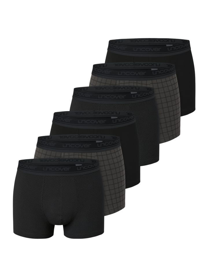 

UNCOVER BY SCHIESSER Хлопковые шорты/брюки в стиле ретро, черные