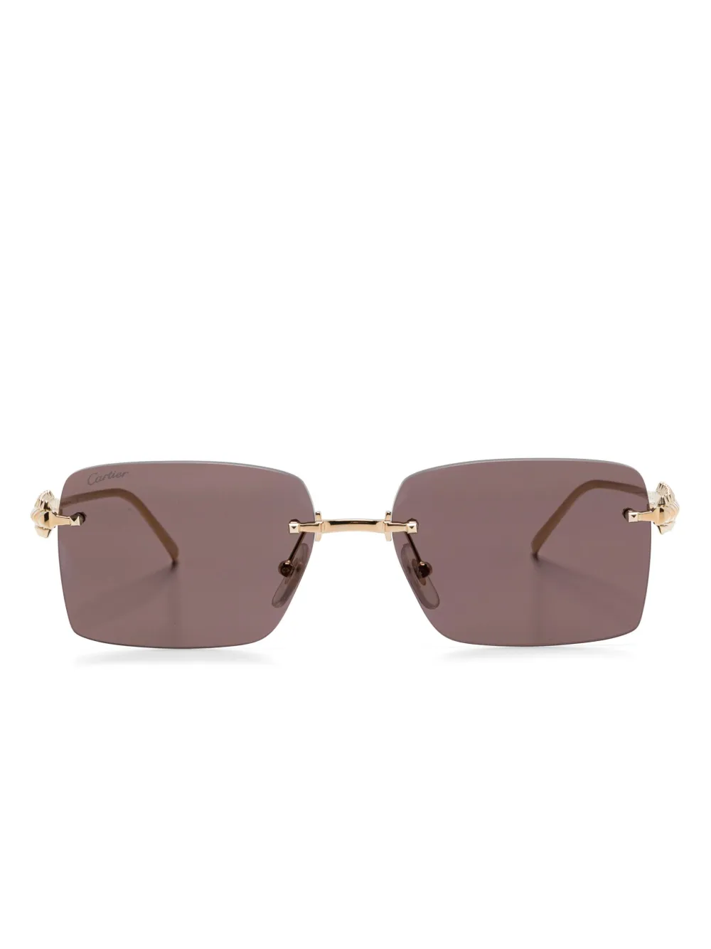 

Солнцезащитные очки в прямоугольной оправе Cartier Eyewear, золотой
