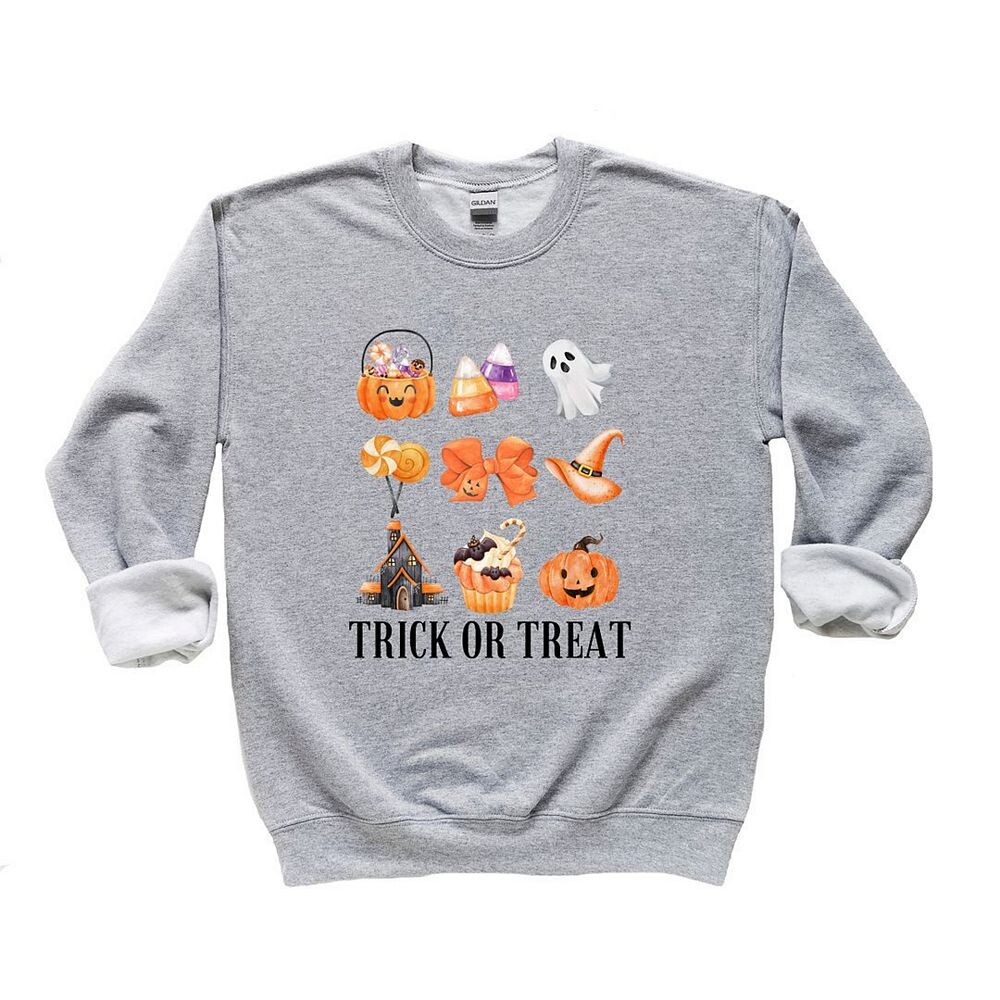 

Молодежный свитшот с рисунком Trick Or Treat Chart The Juniper Shop, цвет Heather Grey