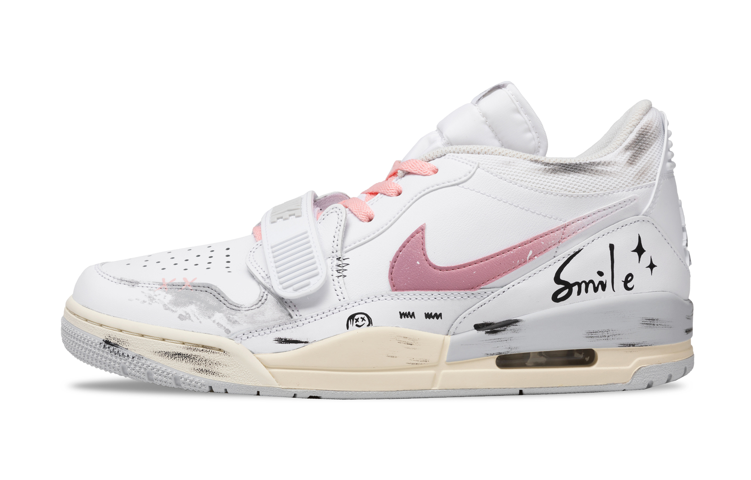 

Jordan Легаси 312 Смайл противоскользящие износостойкие низкие винтажные баскетбольные кроссовки мужские белый - белый, цвет White