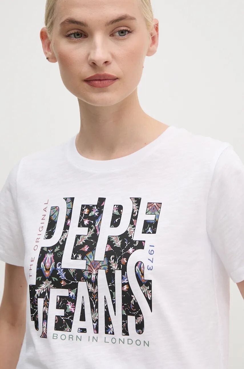 

Хлопковая футболка Pepe Jeans GLORIA, белый