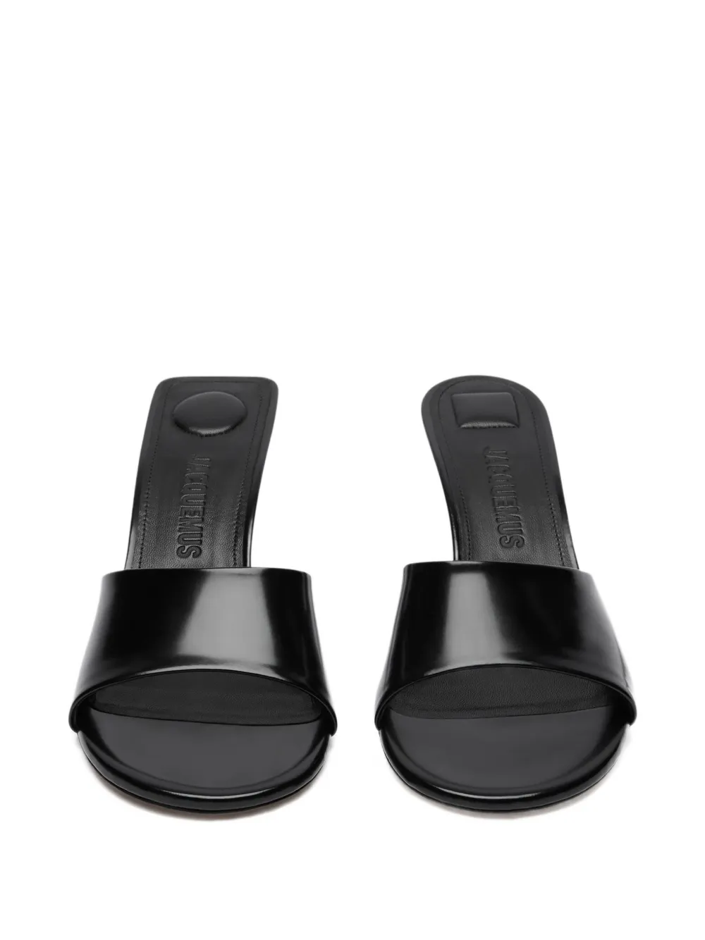 70-миллиметровые кожаные мюли с открытым носком JACQUEMUS, черный — фото 3