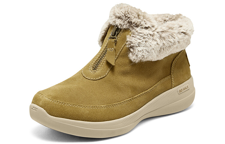 Зимние ботинки женские Skechers с мехом, желто-коричневый — фото 3