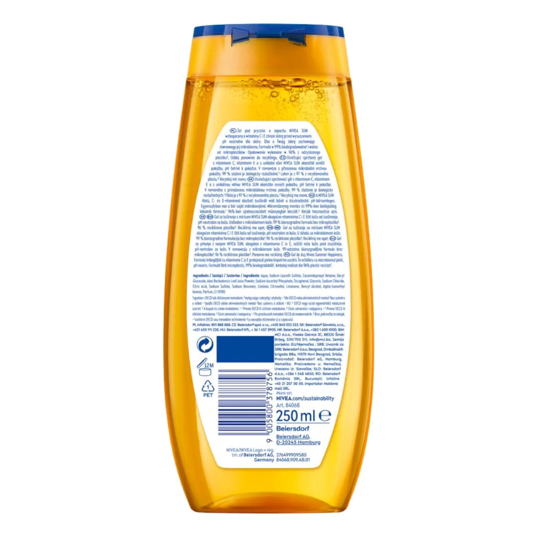 Гель для душа «Summer Happiness» от NIVEA, 250 мл (5 шт.) Nivea — фото 2