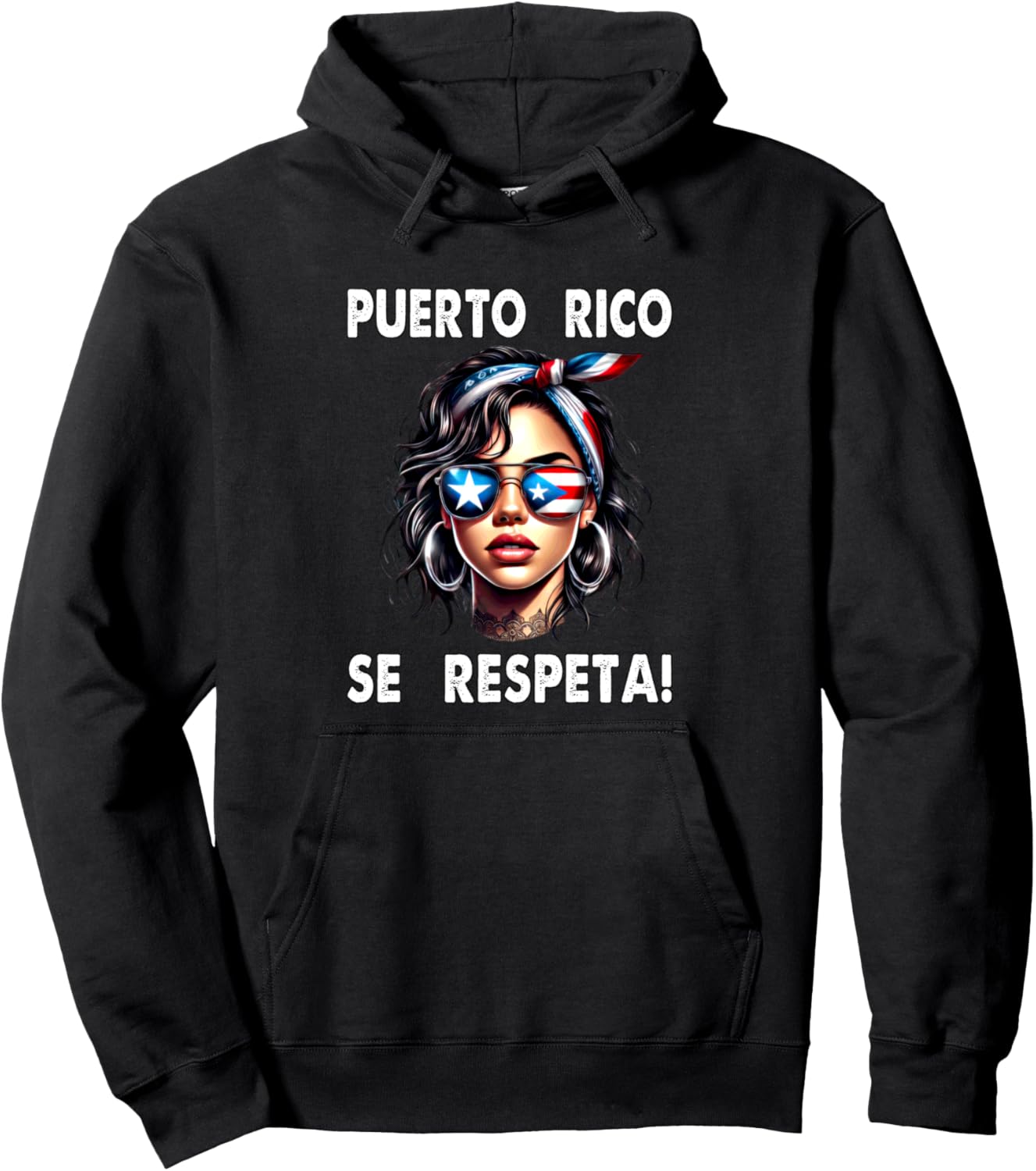 

Толстовка Puerto Rico Se Respeta PR с флагом Boricua, бандана, толстовка с капюшоном Puerto Rico Se Respeta Collection, More Here, черный