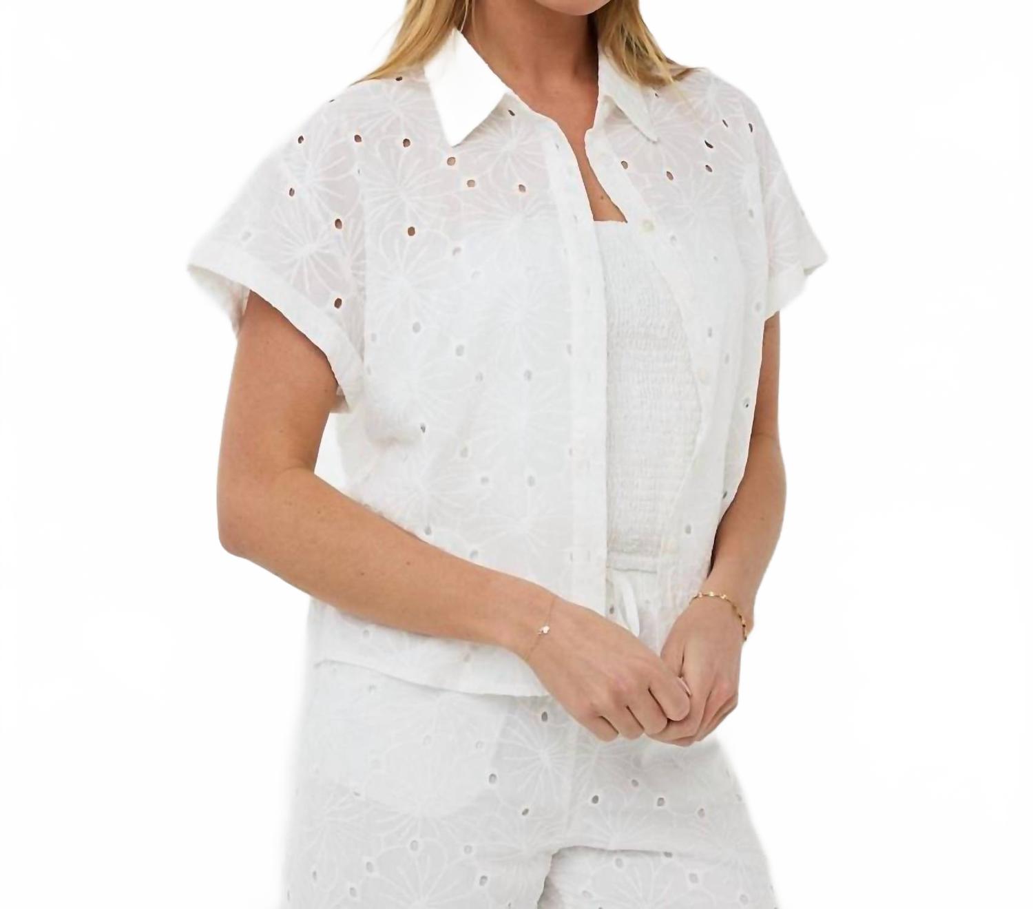 

Блузка с цветочной вышивкой в белом цвете ESQUALO