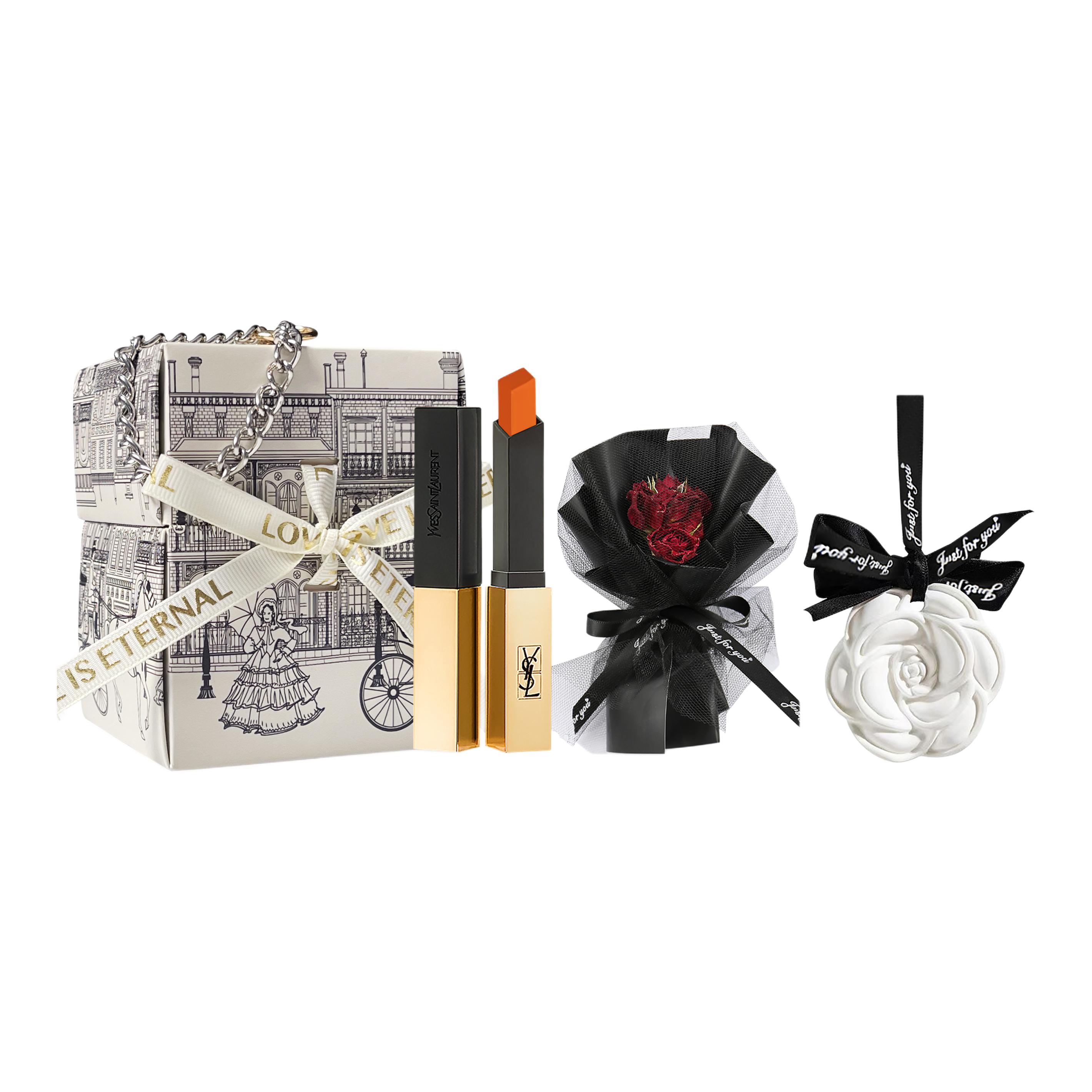 Набор помады little gold bar для женщин SAINT LAURENT, Small черный Stripes N°302 with Tom Ford TF16 1g+черный Angel Bouquet Box — фото 2