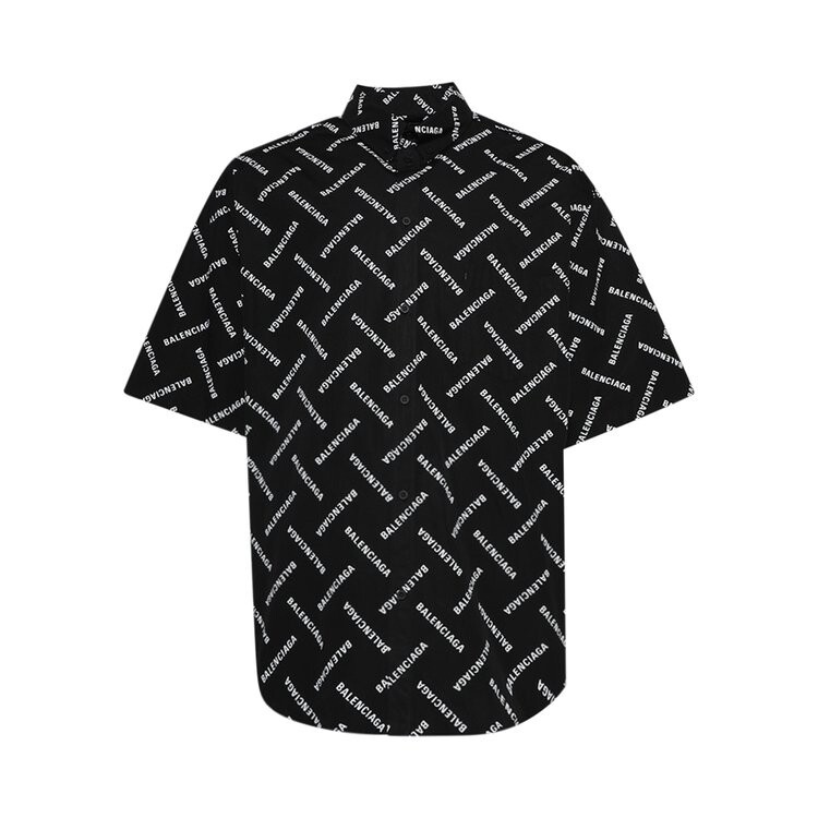 

Рубашка Balenciaga Short-Sleeve Shirt, черный/белый