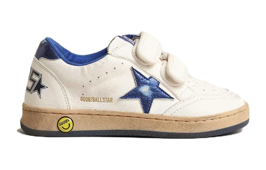 Детские кроссовки для скейтбординга Ball Star Low top Golden Goose, белый/синий — фото 2
