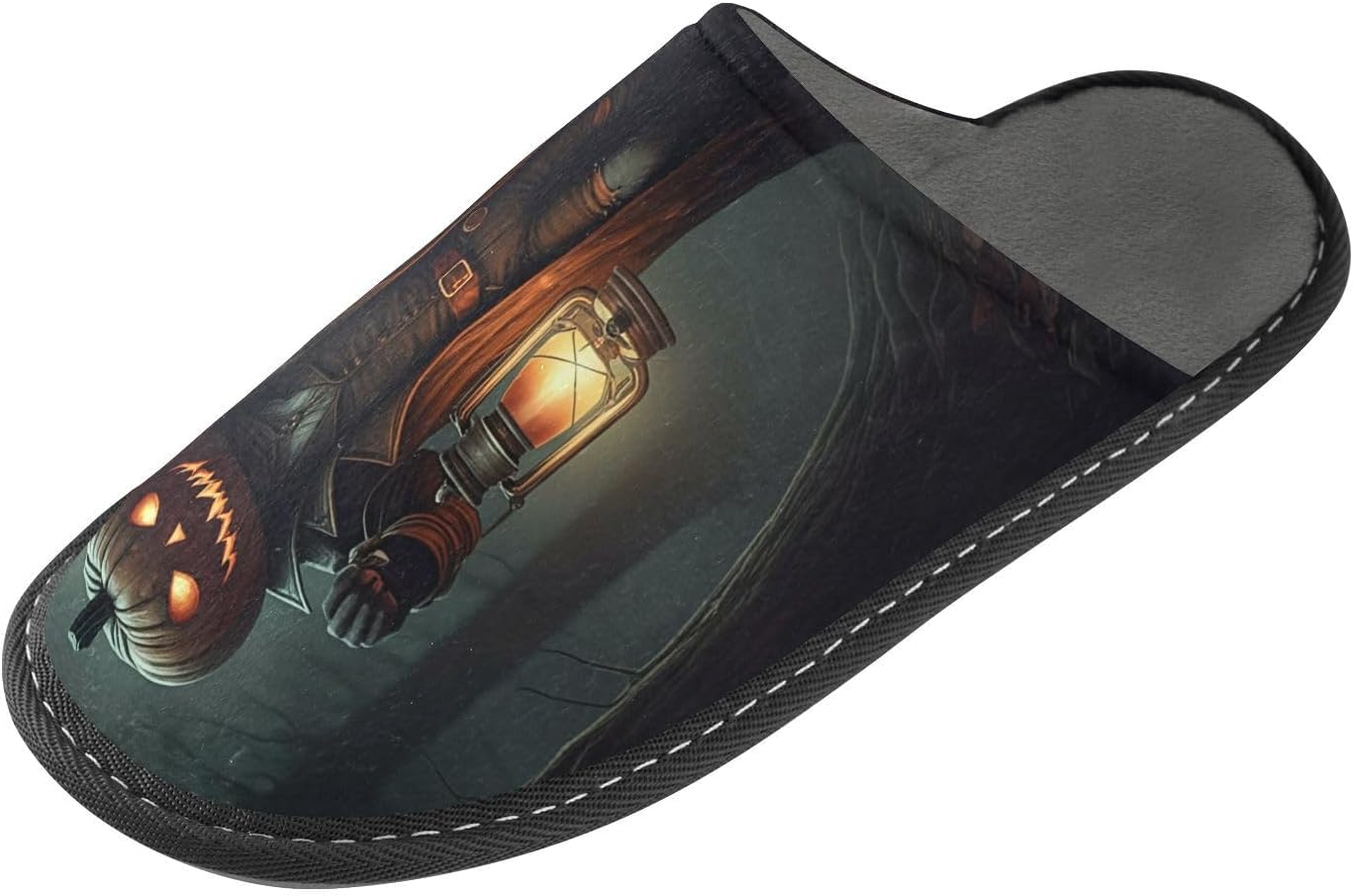 

Домашние тапочки FRMG Halloween с рисунком тыквы, пушистые с подошвой из ПВХ, удобные для дома и улицы A2304575, A2304575a