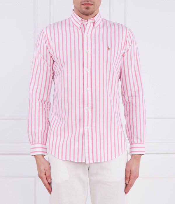 

Рубашка мужская Polo Ralph Lauren в полоску, розовый/белый
