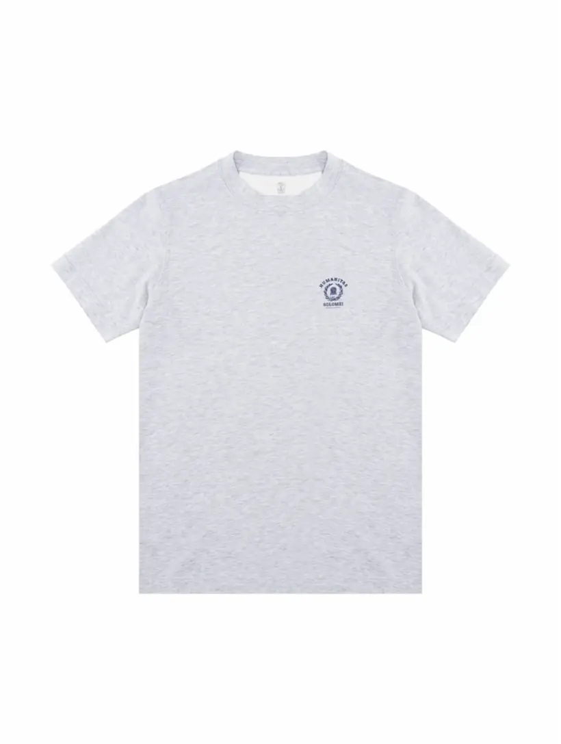 

Хлопковая футболка с логотипом Brunello Cucinelli, серый