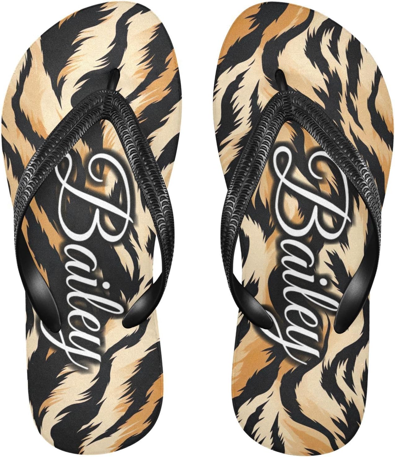 

Пляжные шлепанцы с тигровыми полосами, сандалии для душа, резиновые нескользящие летние тапочки на заказ для женщин и мужчин Sinestour, Tiger Stripes