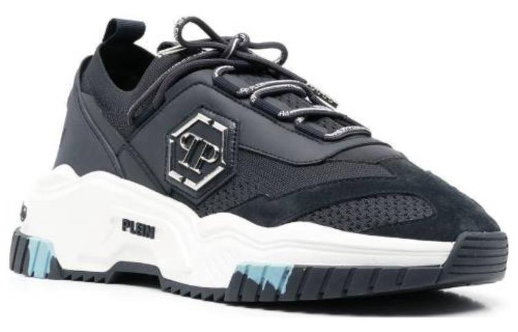 PHILIPP PLEIN Кожаные низкие спортивные повседневные кроссовки мужские Marine Blue — фото 4