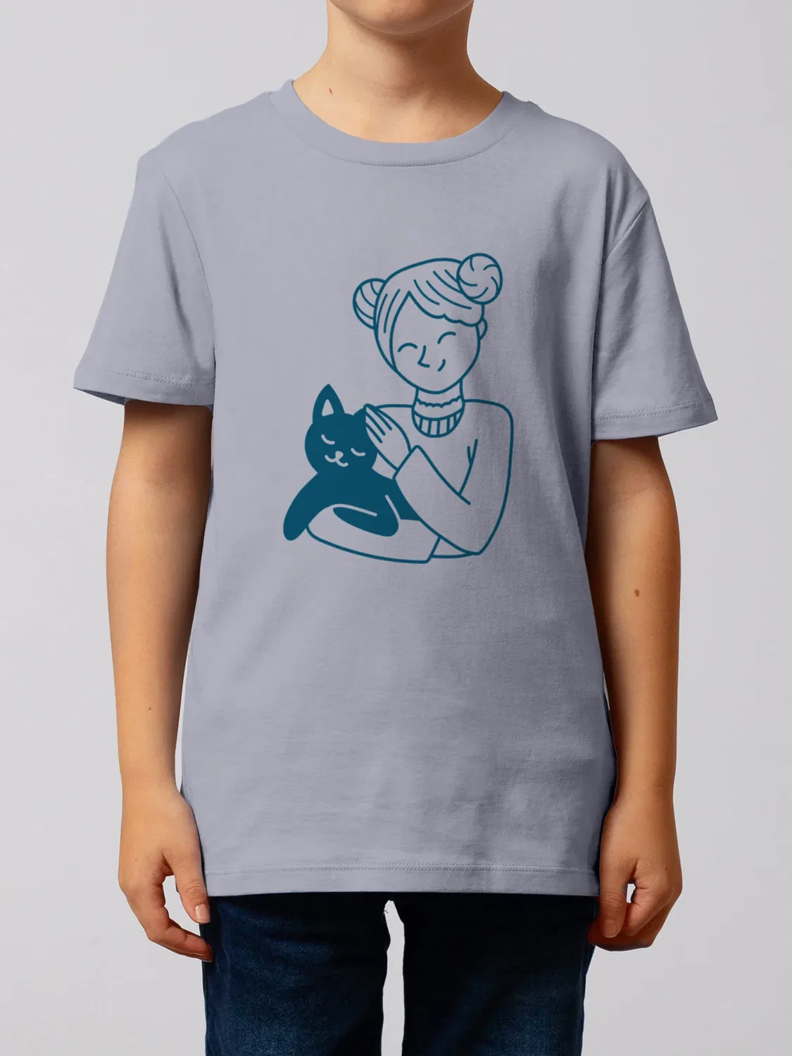 Футболка детская с кошкой Wat? Apparel, лавандовый